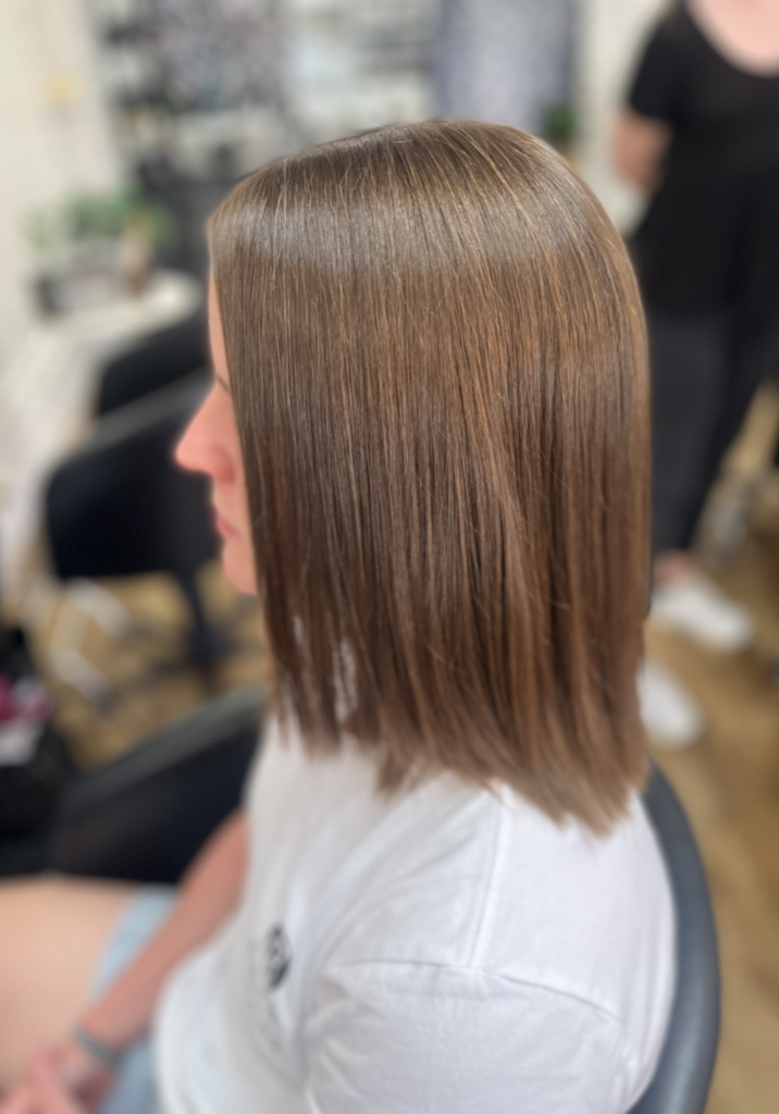 keratin smoothing from left side